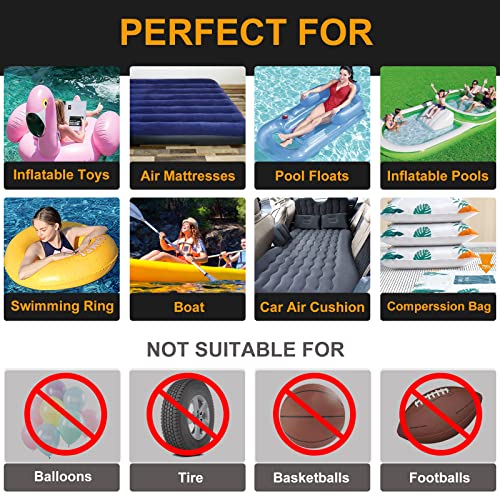 Electric Air Pump For Inflatable, Portable Electric Pump, Air Mattress Pump, Quick Fill Inflate And Deflate With 3 Nozzles, 110-240V/12V Dc Air Pump For Outdoor Camping, Air Mattress, Pool Float Boat #TOP2
