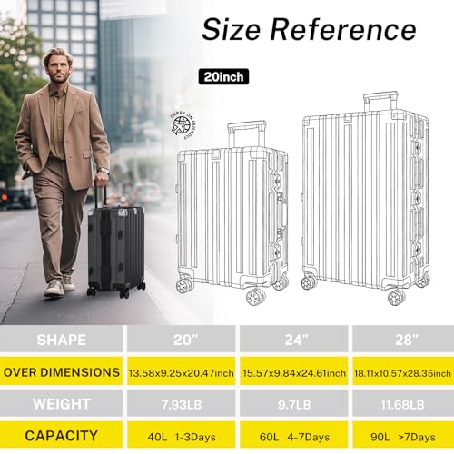 Krute 28 Inch Aluminum Frame Luggage