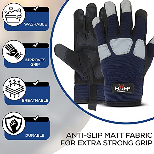 HMH Gardening Gloves For Women Men Heavy Duty Work Gloves Men Women -Dexterity Gloves garden gloves (Small, Blue) - Image 3