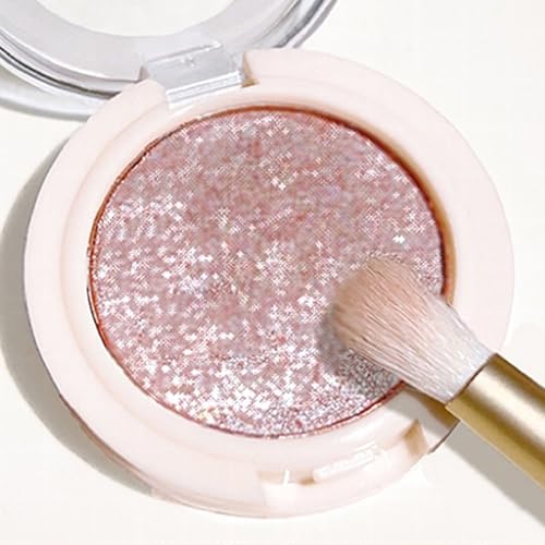 Champagne Glitter Eyeshadow Waterproof Long Lasting Glitter Single Eye Shadows Champagne Shimmer Powder Eyeshadow Singles, Highly Pigmented Blendable Eyeshadow Palette