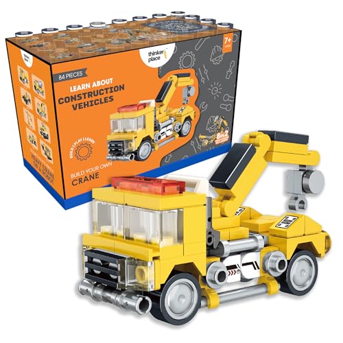 Image of STEM Construction Vehicle Building Blocks Set (84 Pcs) | DIY Crane Toy for Kids 7+ Years (Boys & Girls) | Educational Engineering Toy | Creativity & Problem Solving