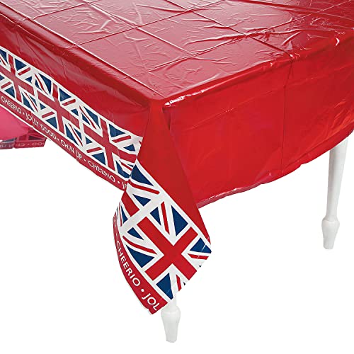 Fun Express British Party Table Cover - Plastic Party Supply Set for UK, England Parties