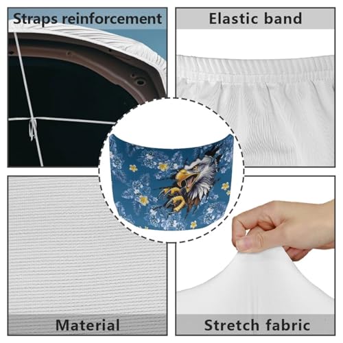 Image of Car Hood Cover Stretch Polyester Fabric Cover Eagle Car Hood Cover Protector Easy Installation Removable Automotive Accessories Suitable for Cars