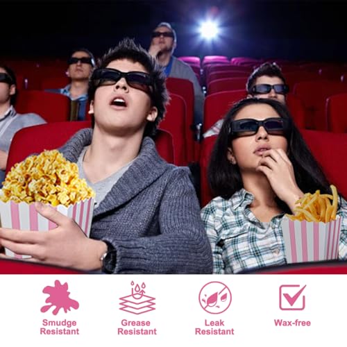 Image of Popcorn Boxes for Party (40pk) Paper Popcorn Buckets pink and White Popcorn Bags for Popcorn Machine, Movie Theater Decor Popcorn Container, Carnival Circus Party Popcorn Bowl (40 Boxes large)