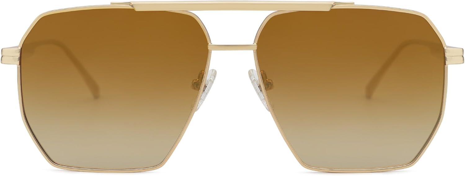 SOJOS Retro Oversized Square Polarized Sunglasses for Women Men Vintage Shades Classic Large Metal Sun Glasses - Image 3