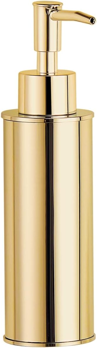 BGL Gold Soap Dispenser 304 Stainless Steel Pump Bottle, 6oz/180ml Refillable Lotion Dispenser for Bathroom Vanity, Kitchen Countertop, PVD Finish, Modern Reusable Hand Soap Pump