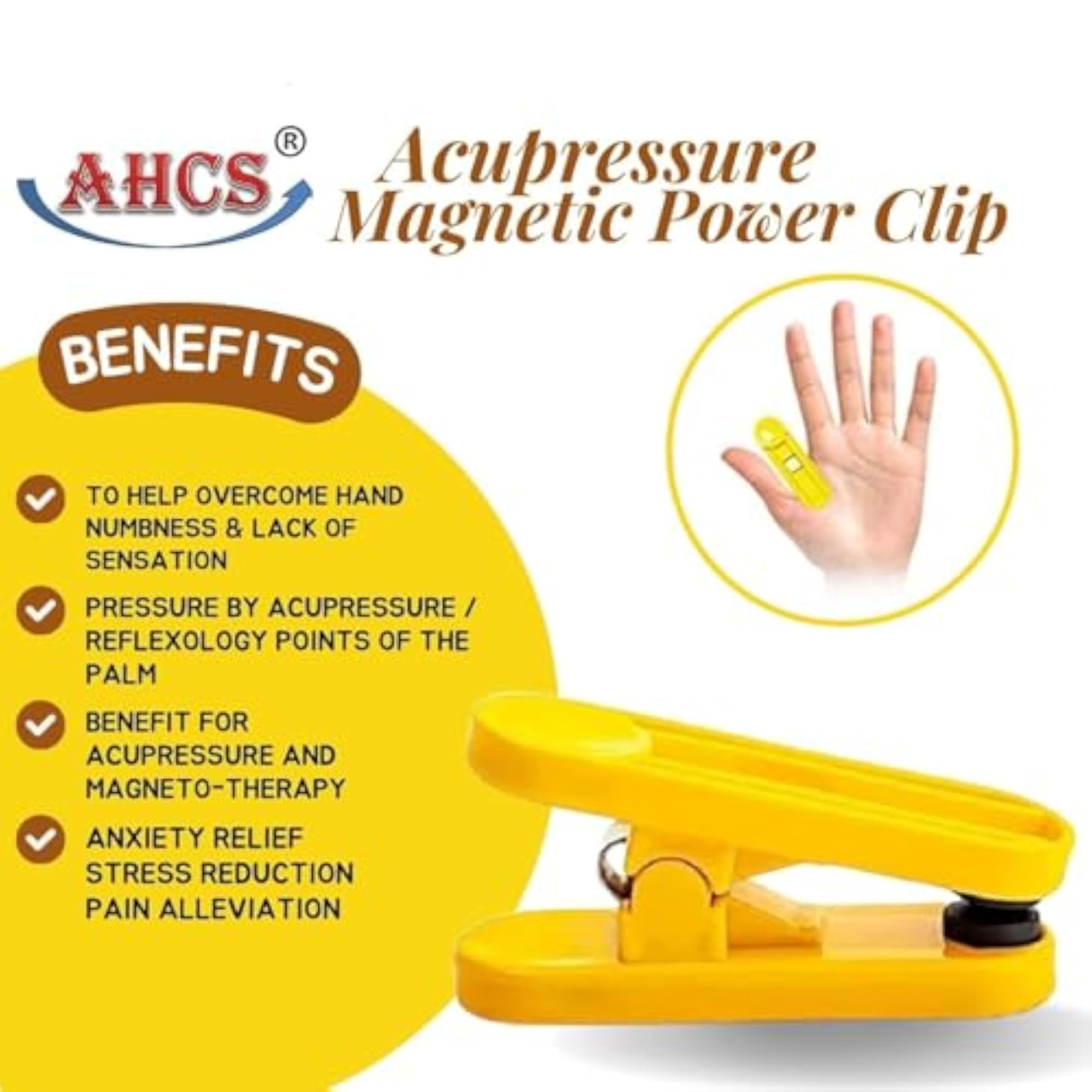 Acupressure Sugar Controller Magnetic Power Clip, Headache Relief Tool