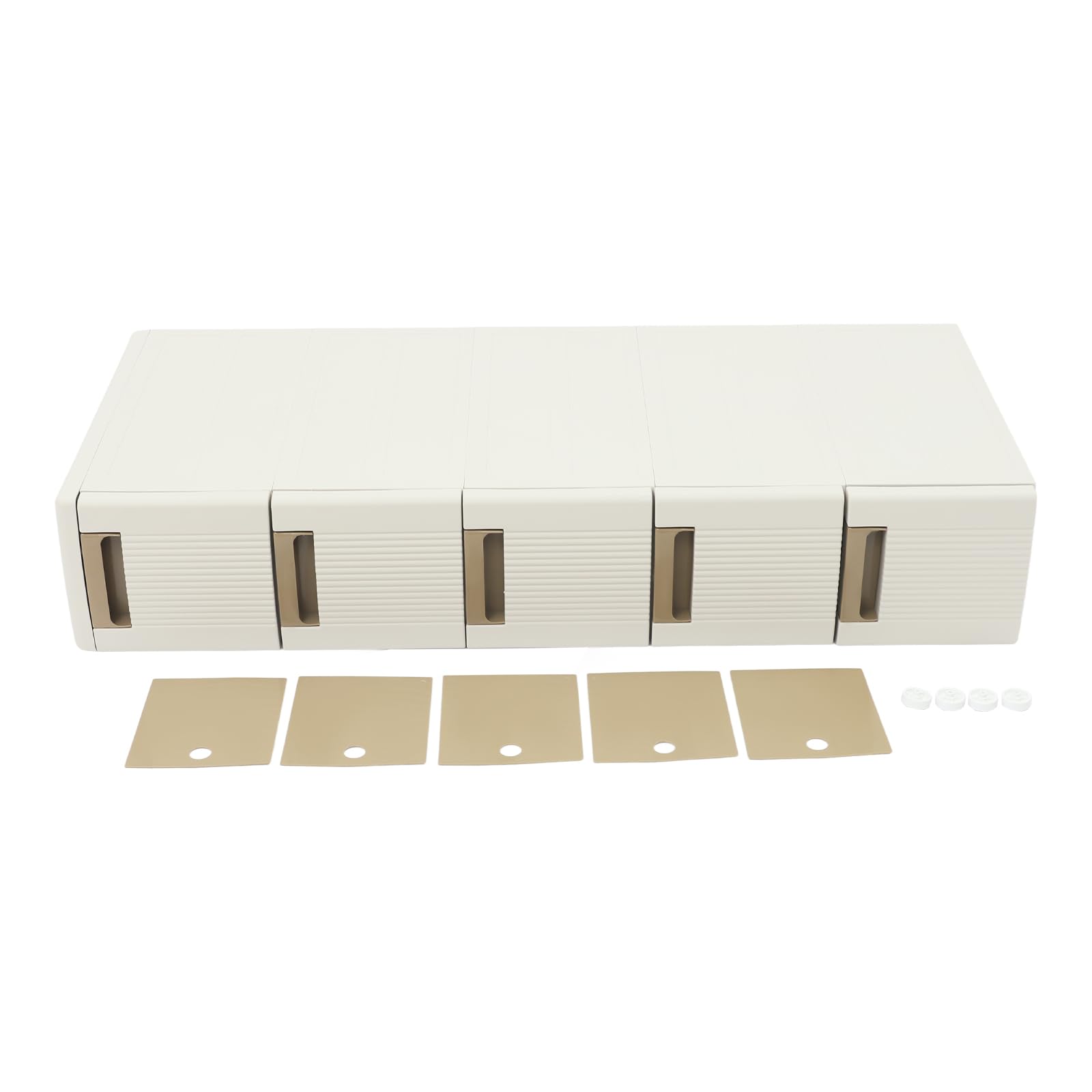 Mueble de almacenamiento estrecho de 5 niveles, mueble de baño de PP, estante con ruedas para espacios pequeños, carro rodante con 5 cajones, 18 × 45 × 100 cm