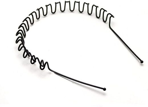 shopyidol Zigzag/Zig Zag Flexible Sports Hairband Headband Non Slip Wavy Black Metal Hair Hoop Hair band Unisex Girl Men's...