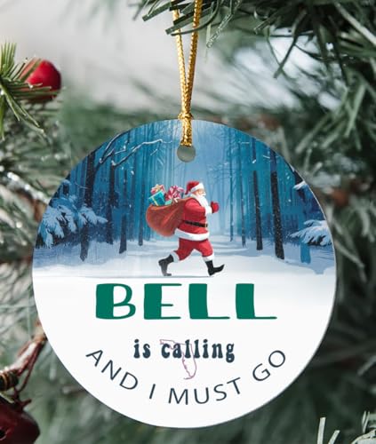 Bell Ornament Gift Bell FL is Calling and I Must Go Funny Santa Claus Christmas Ornaments Tree 2024 MDF 3''