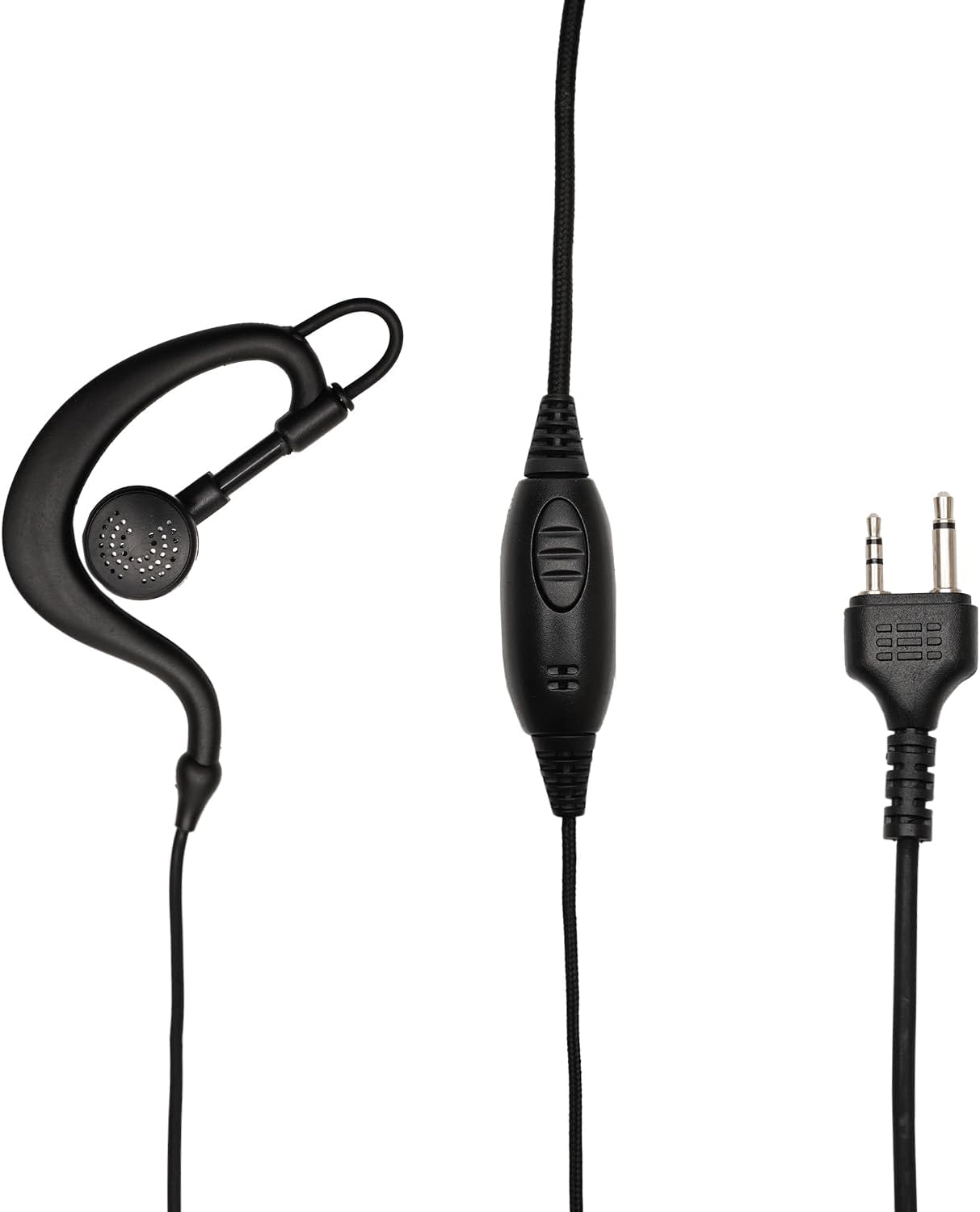 G Shape Earpiece Headset with PTT Mic Compatible for Midland GXT1000VP4 GXT1000 LXT600 LXT500P LXT500VP3 LXT118 GXT1050VP4 GXT1000XB Two Way Radio 10Pack