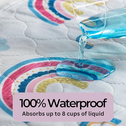 Hygge Sheets® Potty Training Pee Pads for Kids, Toddlers - 100% Waterproof, Non Slip Bed Wetting Pad for Twin Beds - Washable, Reusable Mattress & Sheet Protector - Rainbow - Thumbnail 2
