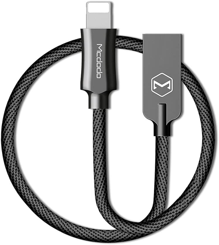 McDodo Lightning Charger Cable For iPhone, iPad And iPod, Durable with Warranty (6 ft, Apple MFi Certified) (Black)