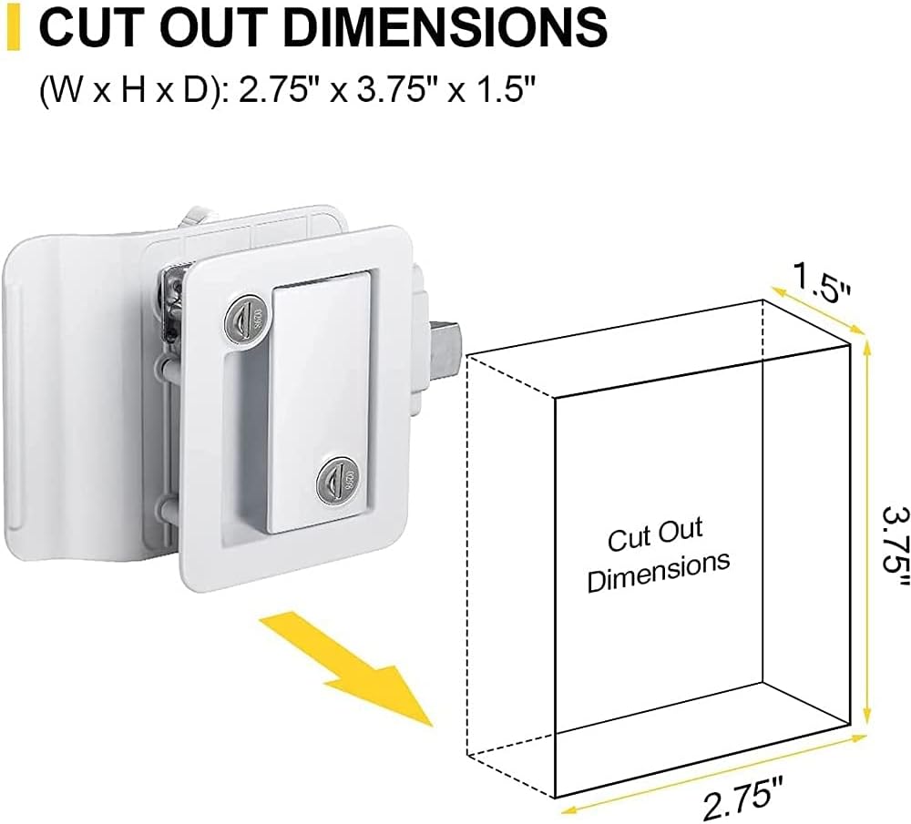 RV Entry Door Lock, Replacements for Most RV, Sturdy and Durable, Trailers and Campers with Child Lock, for Camper,Travel, Horse Trailer (Color : White) (White)