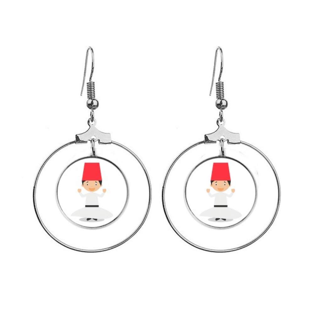 Boucles d'oreilles créoles blanches derviche légères anti-irritation