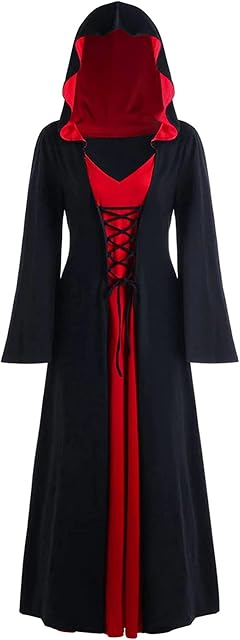 LPFNSF - Vestido de bruja vintage - Disfraz de vampiro de Navidad para mujer - Talla grande