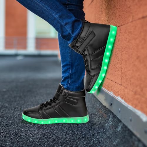 Image of Light Up Shoes Men Women LED Shoes USB Charging Adult High Top LED Sneakers Glow in The Dark Footwear for Dancing Party Festivals Festivals