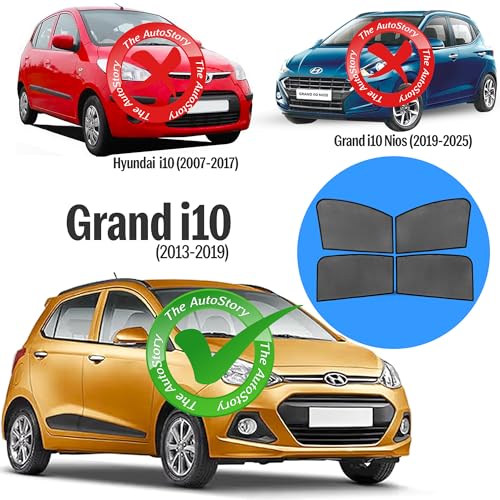 Image of Autostory Custom Fit Black Mesh Car Sunshade for i10 2013-2019 | UV & Heat Protection Car Window Curtains | Privacy Car Sun Shade | Breathable Vehicle Specific Side Window Shades