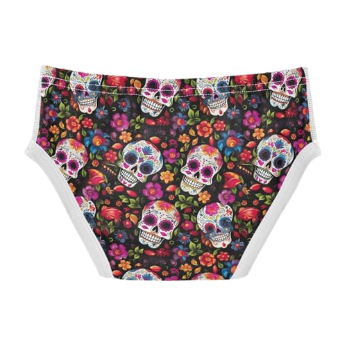 ODAWA Sugar Skulls Floral Toddler Briefs Cotton, Underwear 2T Boys2