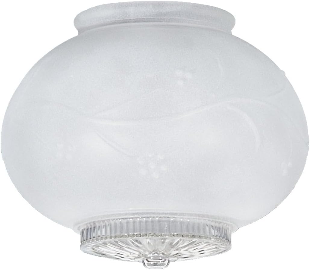 B&P Lamp® 5 Inch Hall White Glass Shade with Clear Bottom