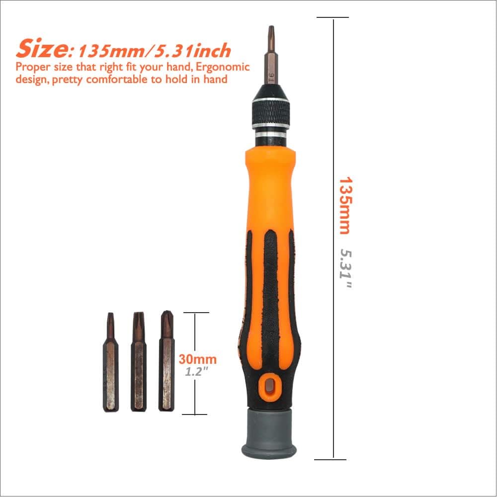 Screwdriver for Ring Doorbell Replacement, TECKMAN 5 in 1 Ring Doorbell Screwdriver Bit Set for Battery Change and Fit for 1; 2; & Pro Version
