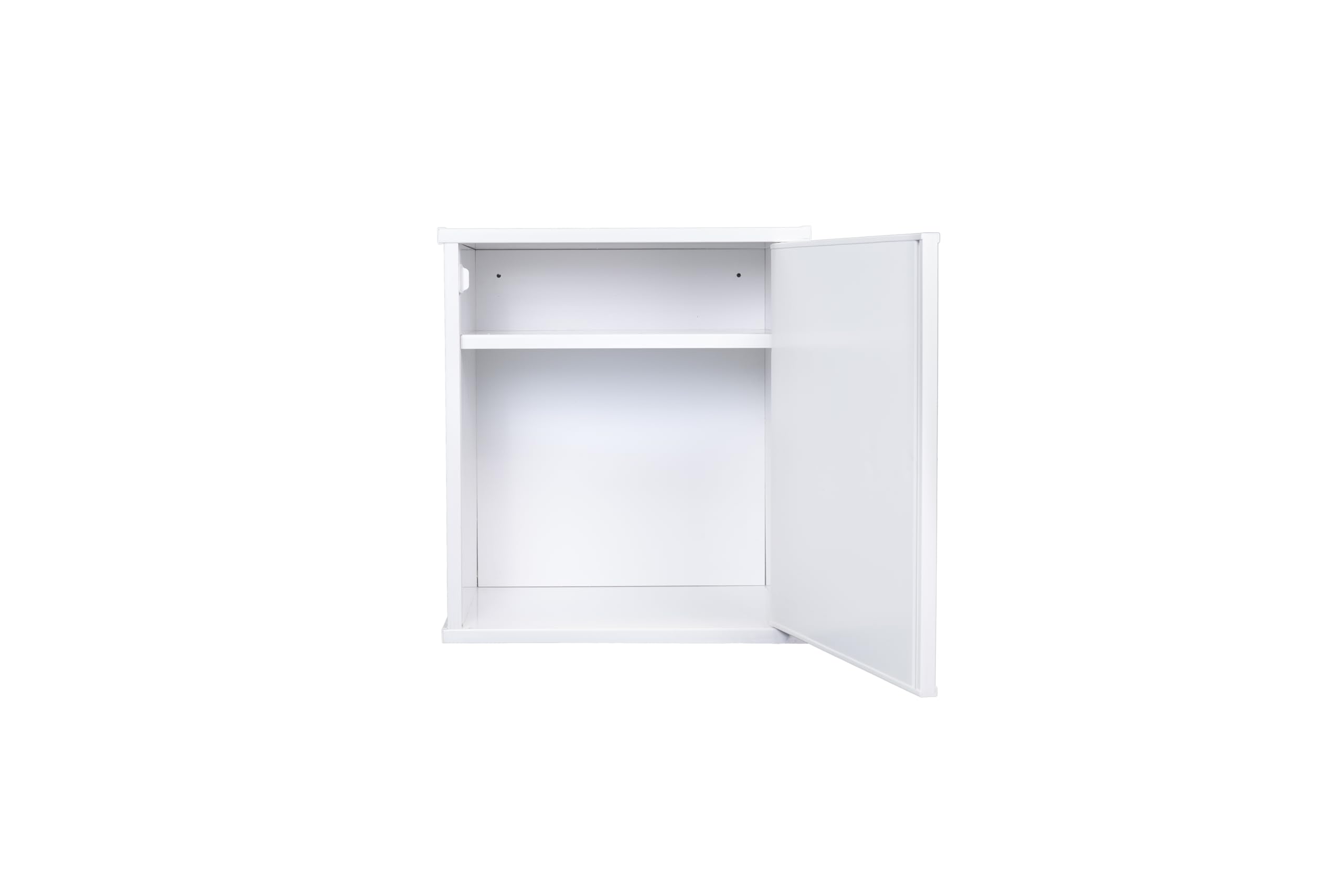 Negrari Pensile in Resina PVC, Resistente all'umidità, Ripiano d'appoggio interno, Adatto per interni ed esterni, L45 x P34 x H52 cm, bianco.