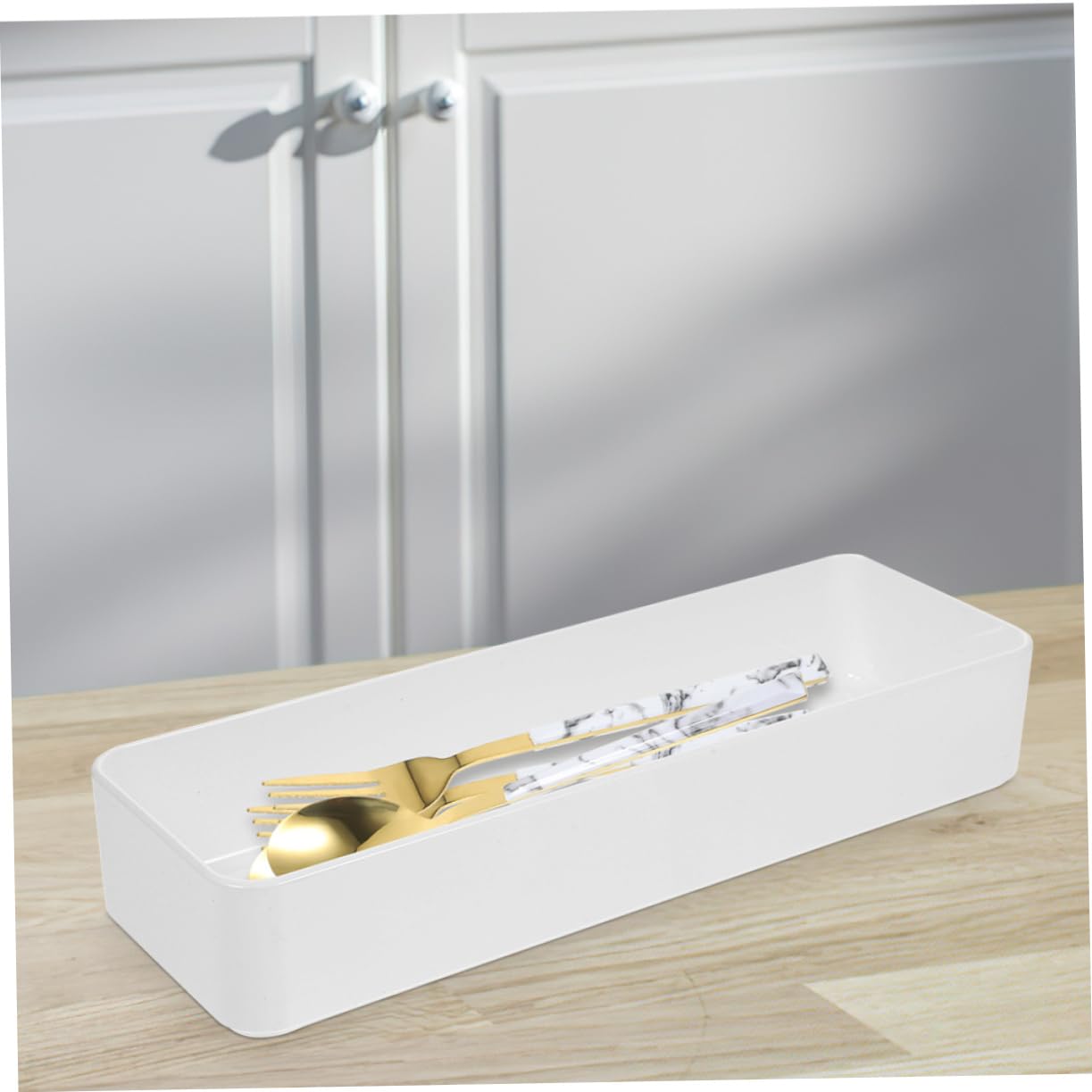 jojofuny 3stücke Schubladenorganizer für Besteck Besteckkasten aus Pet-material Platzsparendes Küchenorganizer Sortieren von Essstäbchen Löffeln und Messern Elegante