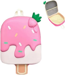 Ice Cream Backpack 3D Kawaii Shoulder Bag Cute Lightweight Daypack Lightweight Daily Use Travel Hiking Camping Ideal Gifts(Pink)