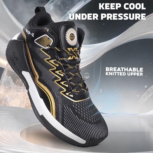 Image of Vector X Grip-X Mens Basketball Shoe /Sneakers Knitted Upper + Rubber Outsole Indoor & Outdoor Court Shoes Provide Ultimate Comfort, Lightweight, Reliable Grip for Sports Players