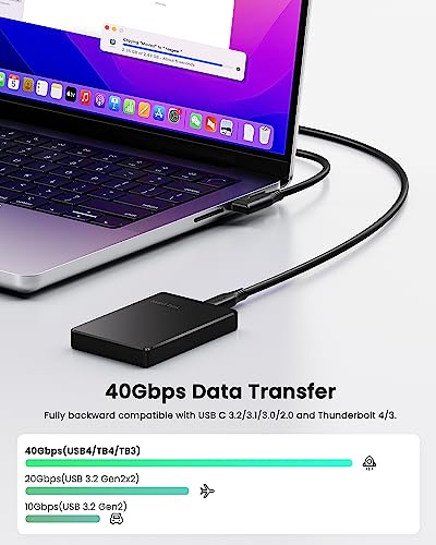 Fasgear USB4 Cable 40Gbps USB C to C 3.3ft/1M, Type C 240W Fast Charging, HD Display Support 8K@60Hz/4K@60Hz - Image 2