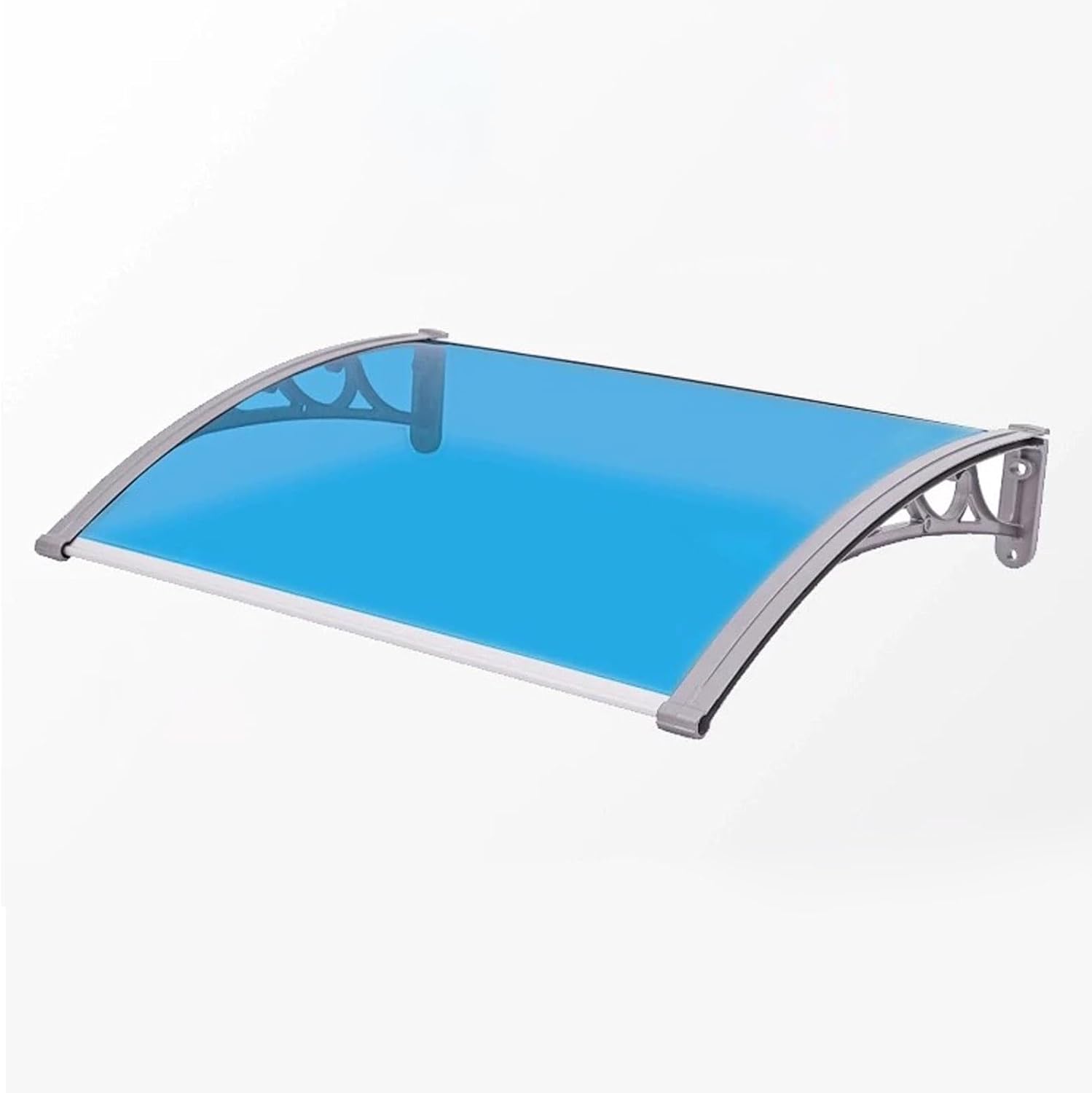 Window Awnings Exterior, Front Door Canopy, Canopy Polycarbonate, Door Canopy with Aluminum Bracket, for Patio Door Awnings Exterior Rain and Snow, with Large Rain Sink(Blue,60x120cm/23.6x47