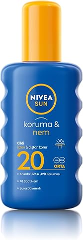 NIVEA SUN SPF20 Güneş Koruyucu Vücut Spreyi, Anında UVA Koruması, 48 Saat Nemlendirici, Suya Dayanıklı
