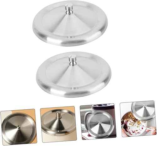 Miniatura 8 de 2 piezas de tapa de acero inoxidable taza de café de cerámica taza de café de cerámica tazas de café espresso cubiertas de bebida al aire libre