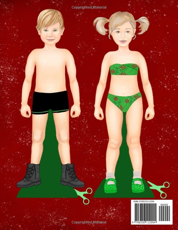 Color, Cut, Play Dress Up Paper Dolls, Christmas Party: Scissors Skills and Coloring Fashion Activity Book - Image 2