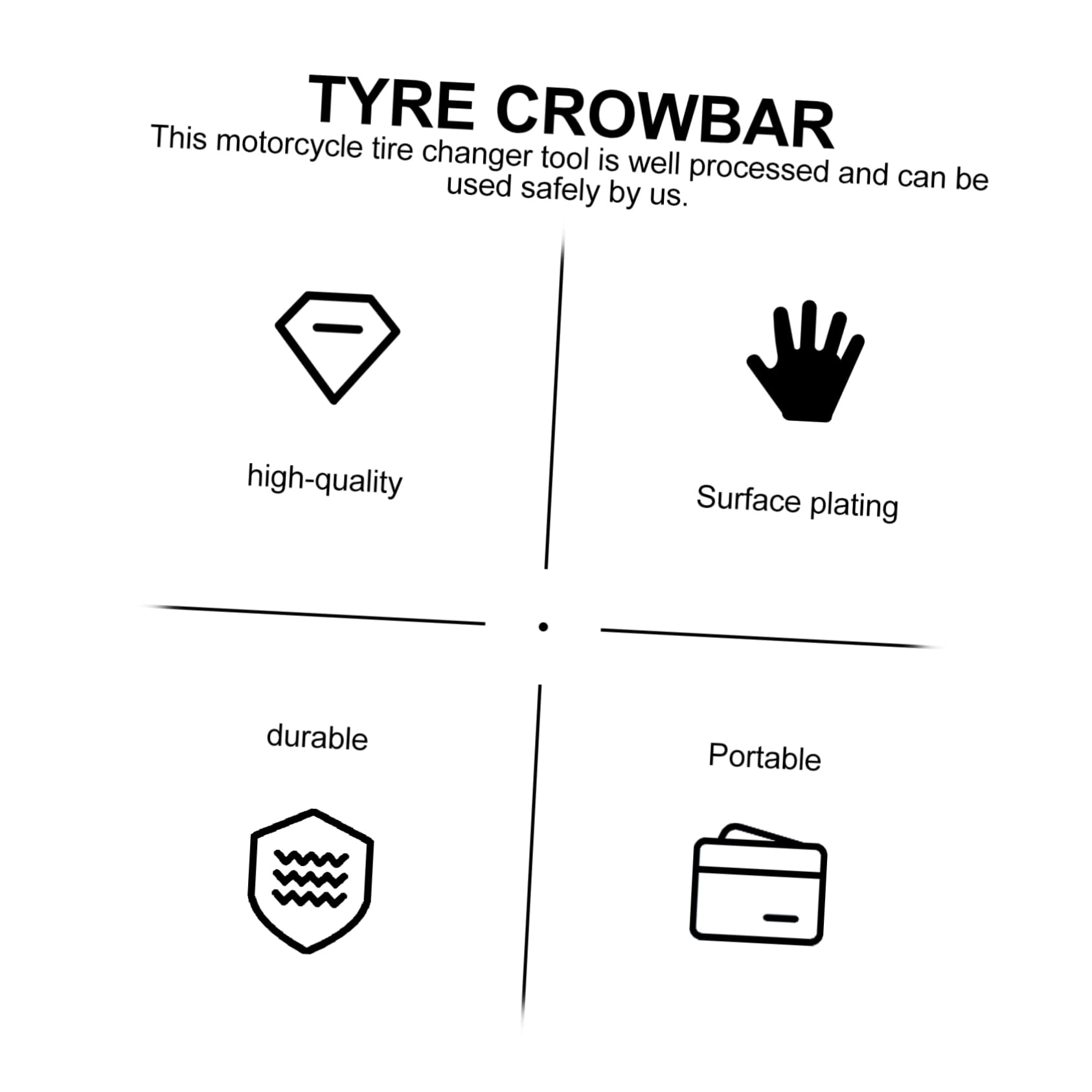 Zerodeko 1 Set Tire Lever Spoon Kit for Motorcycle Dirt-Bike Lawn Mower Tire Changing Tools Rim Protectors Comfortable to Hold Handle