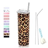 Stainless Steel Tumbler with Straw and Lid, Vacuum Insulated Double Wall Cup for Coffee, Tea,...