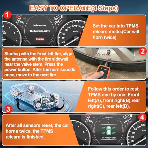 EL-50448 TPMS Relearn Tool for GM Buick/Chevy/Cadillac Series Vehicles Tire Sensor TPMS Reset Tool Tire Monitoring System Activation Reset Tool OEC-T5 TPMS Tool 2026 Edition