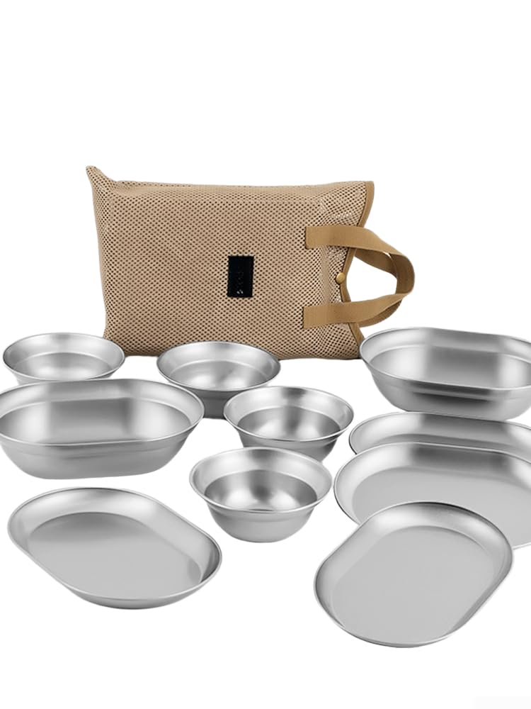Set Stoviglie Acciaio 304 Portatile per Outdoor Set Stoviglie