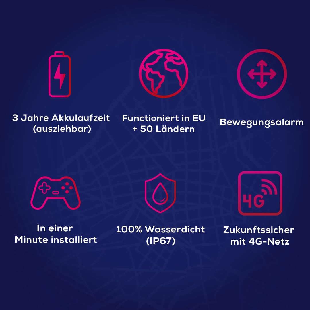 Loca 2 GPS-Tracker - Kein Abonnement oder SIM-Karte - 3 Jahre Battereilebensdauer - Wasserdicht - Auto, Motor, Wohnmobil, Fahrrad & Boot - Abdeckung EU + 130 Länder