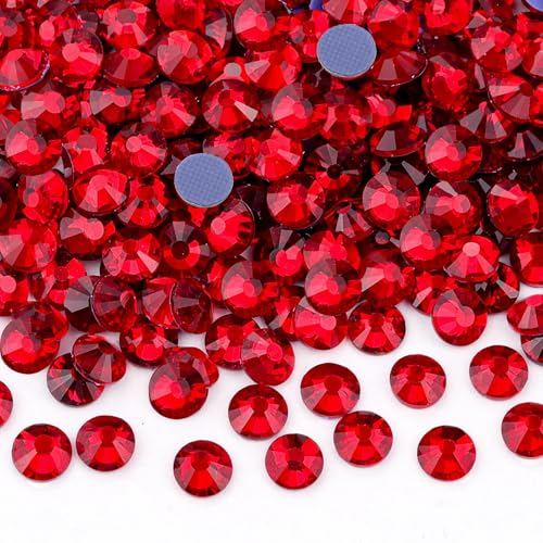 600Pcs Hotfix Rhinestones for Clothing, Dark Siam SS30 Iron On Flatback Glass Gems, Bedazzler Crystals Rhinestones for Crafting Clothes Hats Shoes Fabric Bedazzling Decor Nail Art