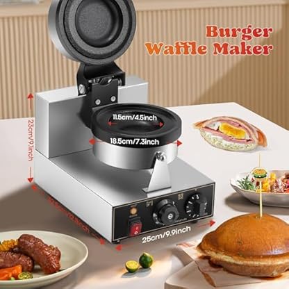Sunseota Eiscreme-Hamburger-Maker, UFO-Hamburger-Maker, Waffeleisen mit Eisfüllung, Hamburger-Waffeleisen, Sandwichpresse, unbeschichtet, für den Heimgebrauch – Bild 5