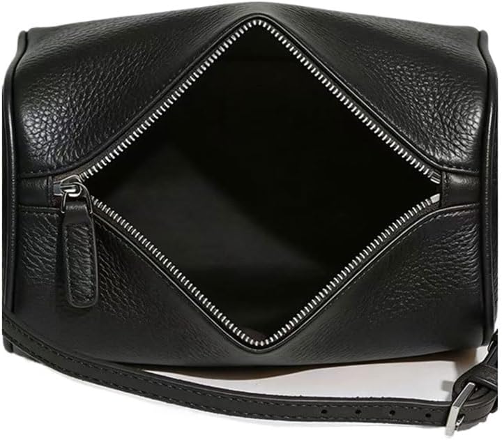 Retro Round Tote Bag Genuine Leather Versatile for Daily