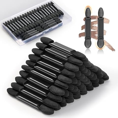 MORGLES 50 PCS Eyeshadow Applicators with Organizer Cover