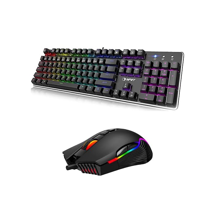 Buy NPET K20 Mechanical Gaming Keyboard and Gaming Mouse Bundle, Wired