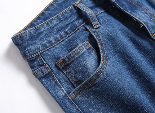 Boy's Slim Fit Ripped Destroyed Distressed Stretch Jeans Pants3