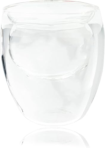 JASHII Tazas de vidrio de doble pared, taza de vidrio de doble capa, taza de café de vidrio de doble capa, regalo de Navidad, taza de té y leche de