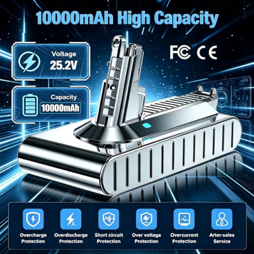 Image of POWTREE 10000mAh 25.2V Screw-in Replacement for Dyson V11 Battery Compatible with V11 SV14 299820 331139-03 970145-02 970145-06 Absolute /Animal /Motorhead /Fluffy /Torque Drive Cordless Vacuum Cleaner