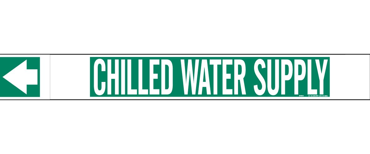 Brady 5648-Hphv High Performance - High Visibility Pipe Marker, Legend "Chilled Water Supply"
