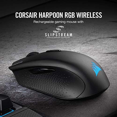Corsair Harpoon Wireless RGB Lightweight FPS/MOBA Gaming Mouse – 10,000 DPI – 6 Programmable Buttons – Low-Latency Bluetooth – iCUE Compatible – PC, Mac, PS5, PS4, Xbox – Black - 1