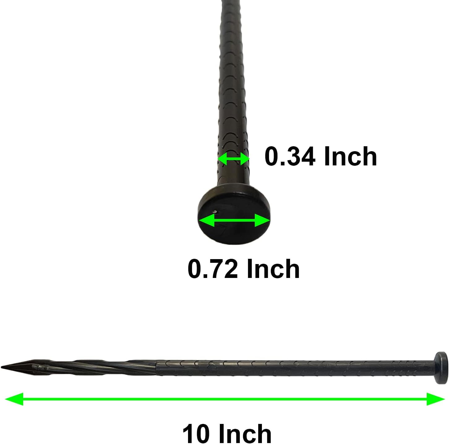 Spiral Landscape Anchoring Spikes 10 in 50 PCS Plastic Garden Landscape Spikes for Artificial Turf， Paver, Weed Barrier, Carpentry, Tent and More